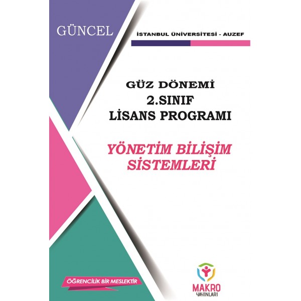 Auzef  Yönetim Bilişim Sistemleri 2. Sınıf  (Lisans) Güz Dönemi Ders Kitapları 